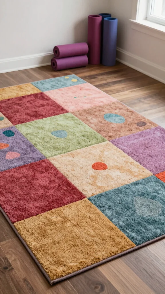 14 Home Gym Flooring Ideas for Every Budget and Workout Style - 5. Carpet Tiles 1