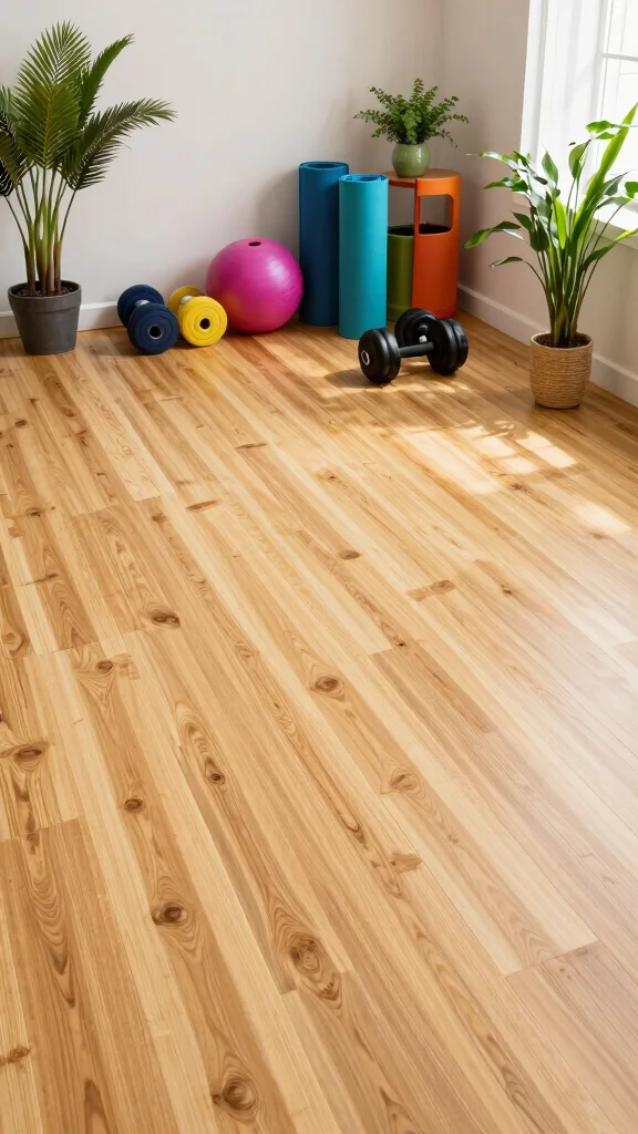 14 Home Gym Flooring Ideas for Every Budget and Workout Style - 6. Bamboo Flooring 1