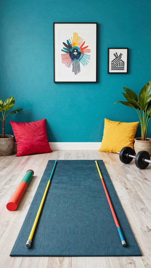 14 Home Gym Ideas on a Budget That Don't Sacrifice Performance - 5. Incorporate Color and Texture 1