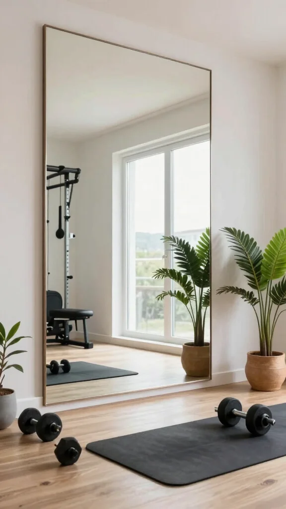 14 Home Gym Ideas on a Budget That Don't Sacrifice Performance - 6. Use Mirrors for Illusion of Space 1