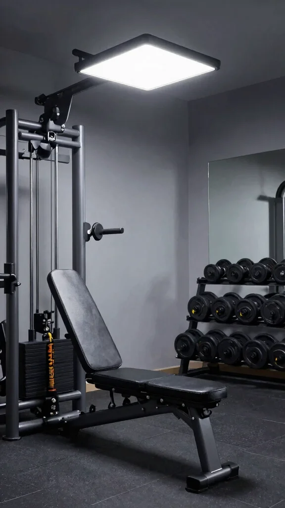 14 Home Gym Lighting Ideas for Motivation and Visibility - 11. Incorporate Task Lighting for Workouts 1