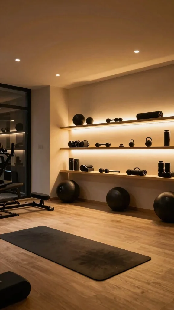 14 Home Gym Lighting Ideas for Motivation and Visibility - 12. Layer Your Lighting for Flexibility 1