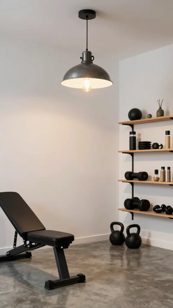 14 Home Gym Lighting Ideas for Motivation and Visibility - 2. Create a Statement with Pendant Lights 1