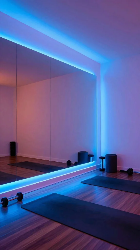 14 Home Gym Lighting Ideas for Motivation and Visibility - 3. Install LED Strip Lights 1