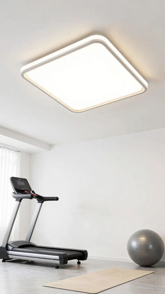 14 Home Gym Lighting Ideas for Motivation and Visibility - 6. Brighten Up with Ceiling Fixtures 1