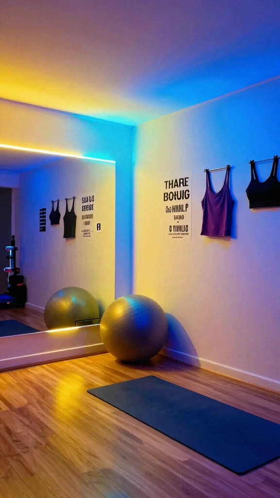 14 Home Gym Lighting Ideas for Motivation and Visibility - 8. Experiment with Color Changing Bulbs 1