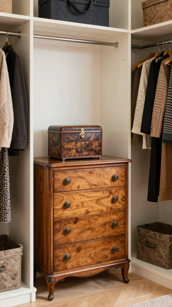 14 Walk-in Closet Makeover Ideas for a Total Transformation - 13. Vintage Finds 1