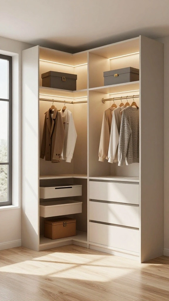 14 Walk-in Closet Makeover Ideas for a Total Transformation - 5. Smart Lighting Solutions 1