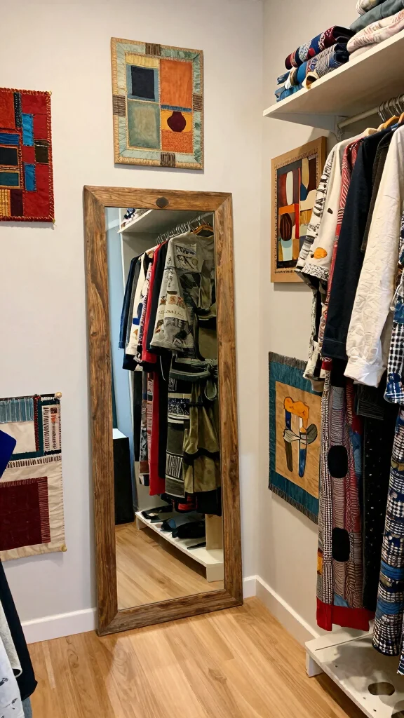 14 Walk-in Closet Makeover Ideas for a Total Transformation - 8. Upcycled Artwork 1