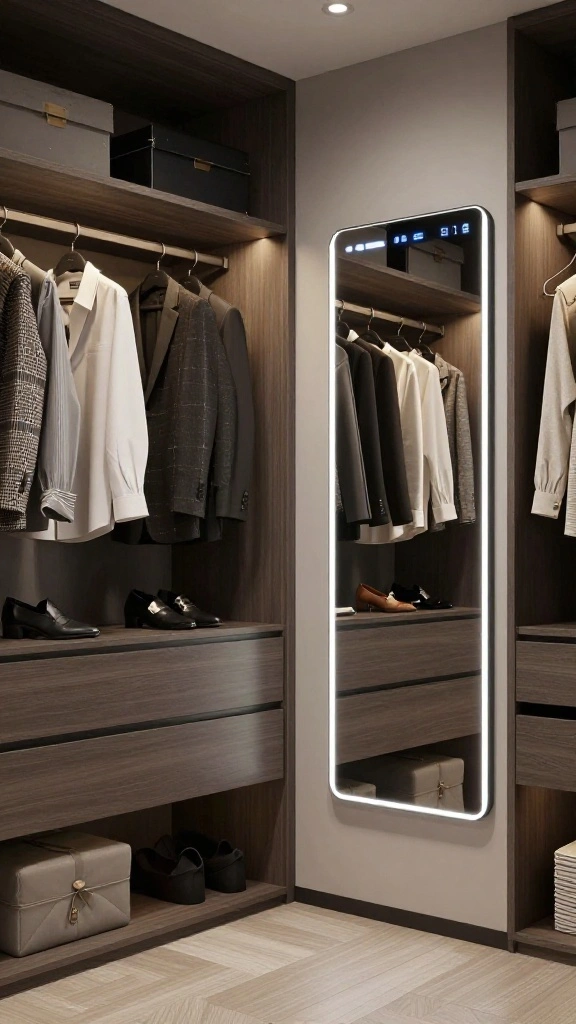 14 Walk-in Closet Organizer Ideas for a Tidy, Functional Space - 10. Smart Technology Integration 1