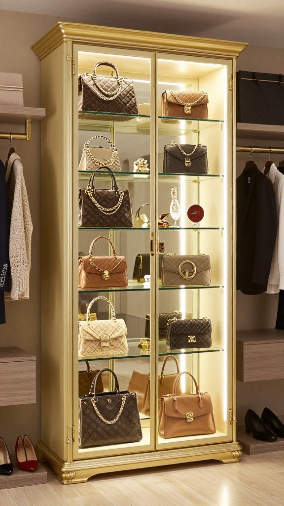 14 Walk-in Closet Organizer Ideas for a Tidy, Functional Space - 2. Elegant Display Cabinets 1
