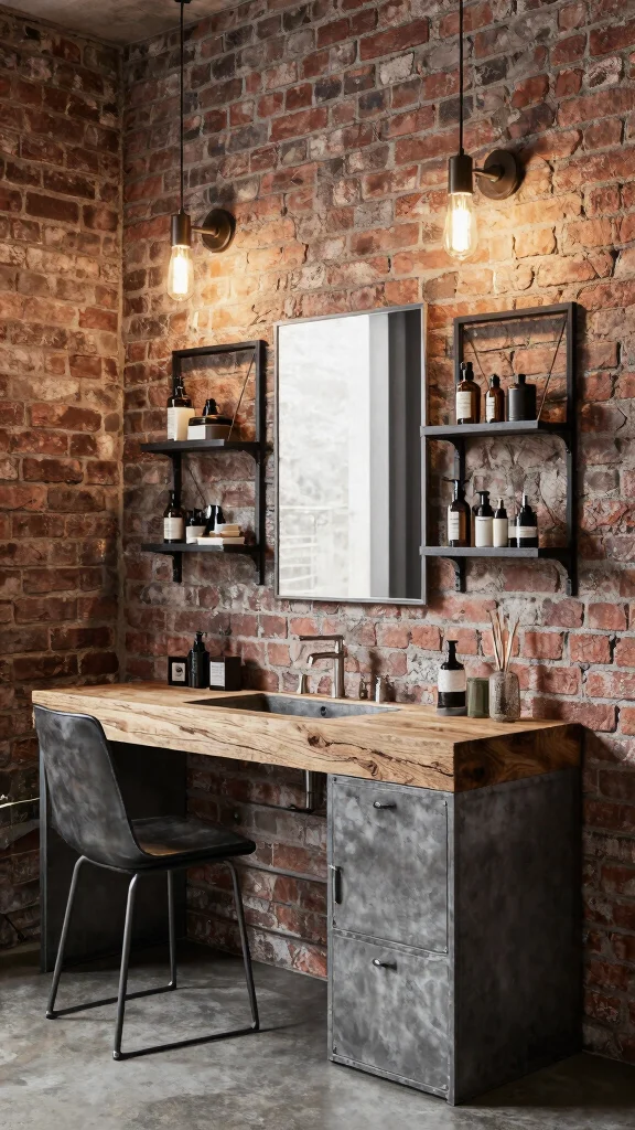 14 Walk-in Closet Vanity Ideas for a Built-in Beauty Moment - 11. Chic Industrial Style 1