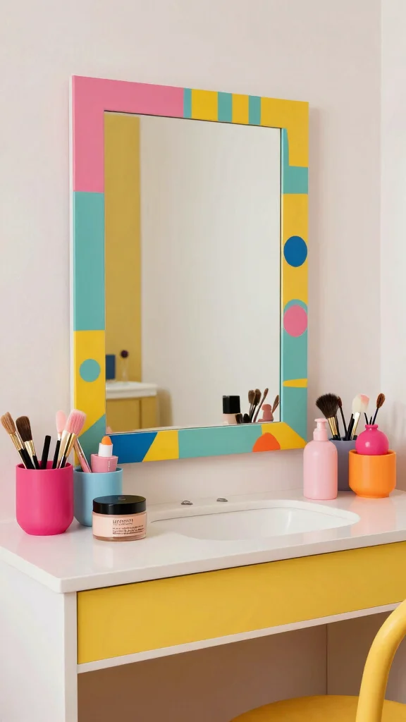 14 Walk-in Closet Vanity Ideas for a Built-in Beauty Moment - 14. Colorful and Playful Designs 1