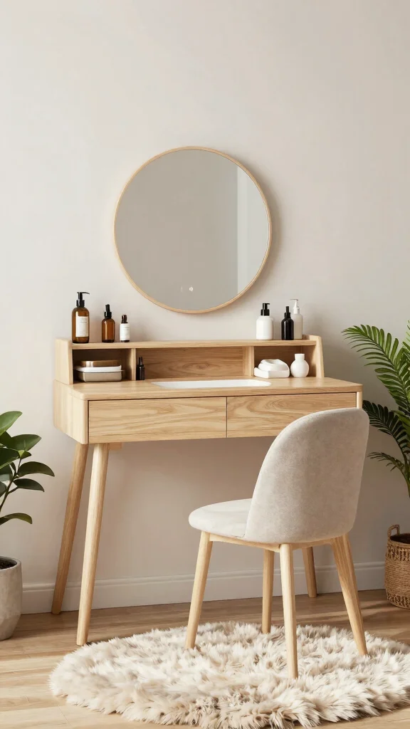 14 Walk-in Closet Vanity Ideas for a Built-in Beauty Moment - 2. Minimalist Scandinavian Design 1