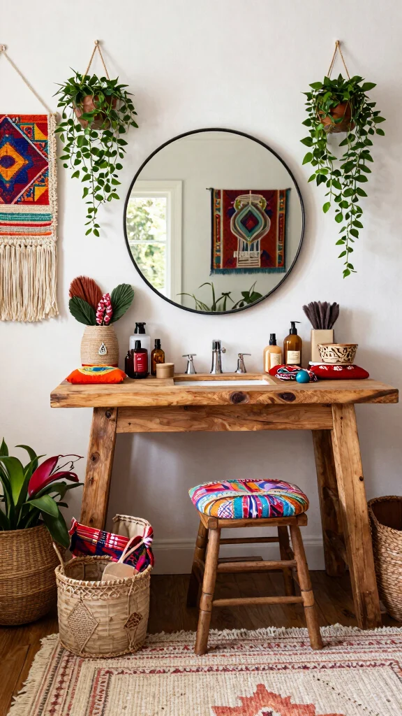 14 Walk-in Closet Vanity Ideas for a Built-in Beauty Moment - 5. Bohemian Dream Vanity 1