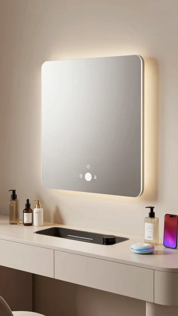 14 Walk-in Closet Vanity Ideas for a Built-in Beauty Moment - 7. Smart Tech Integration 1