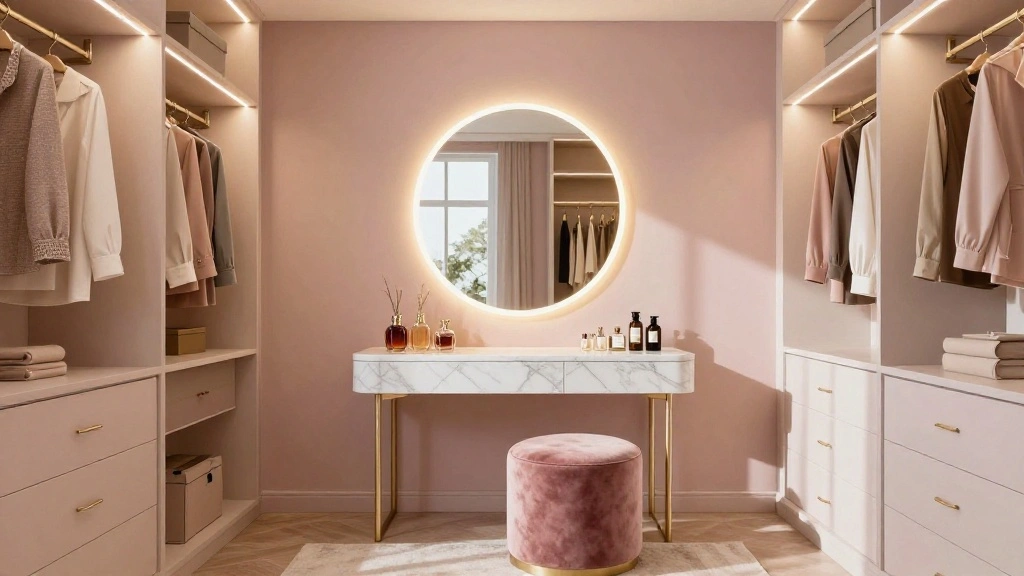 14 Walk-in Closet Vanity Ideas for a Built-in Beauty Moment