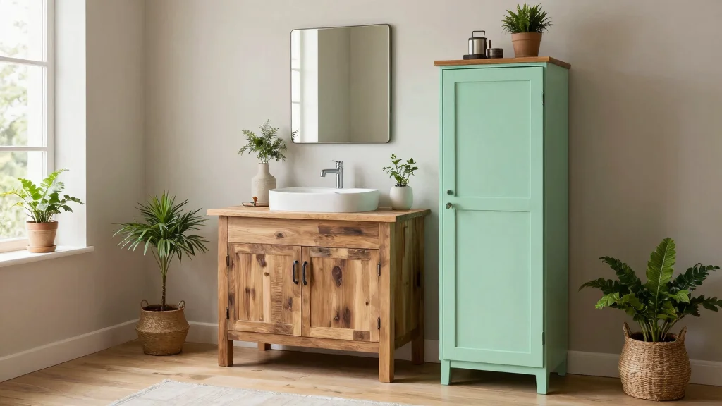 18 Bathroom Vanity with Tall Side Cabinet Ideas for Extra Storage - homemoderndesigns.com